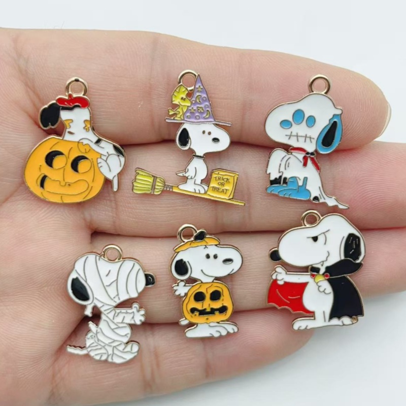 Party Games Ideas - 10Pcs Cute Halloween Cartoon Puppy Alloy