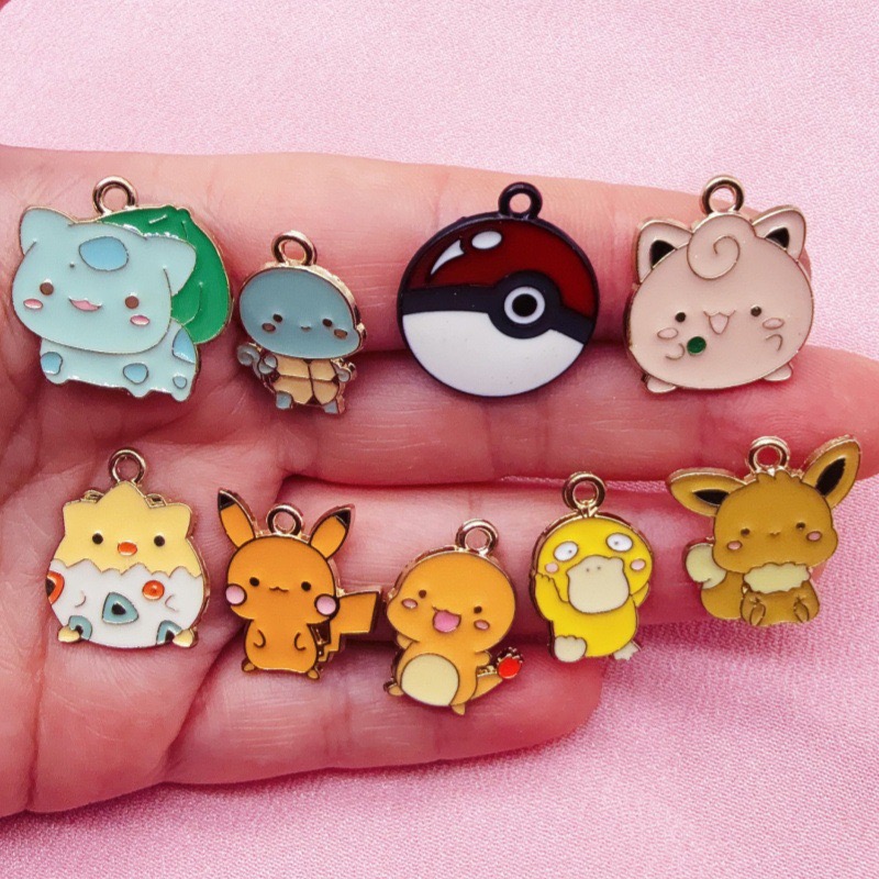 Party Games Ideas - 10pcs Cartoon Drip Oil Jewelry Accessories