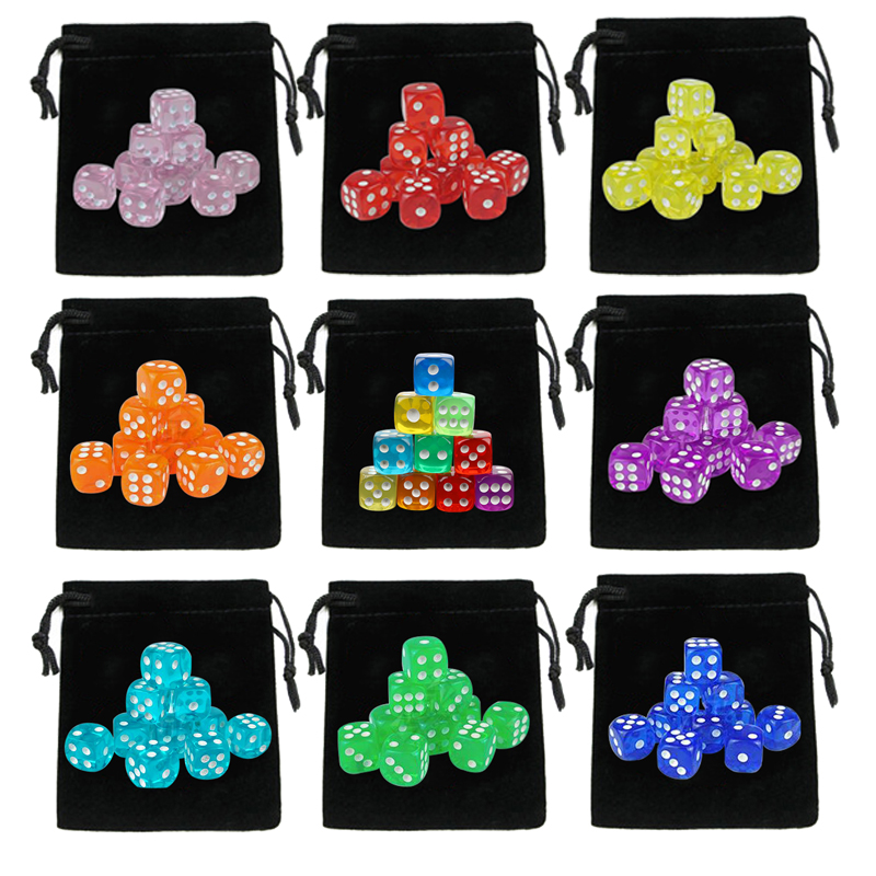 Party Games Gamecube - 10Pcs Dices with Drawstring Dice Bag