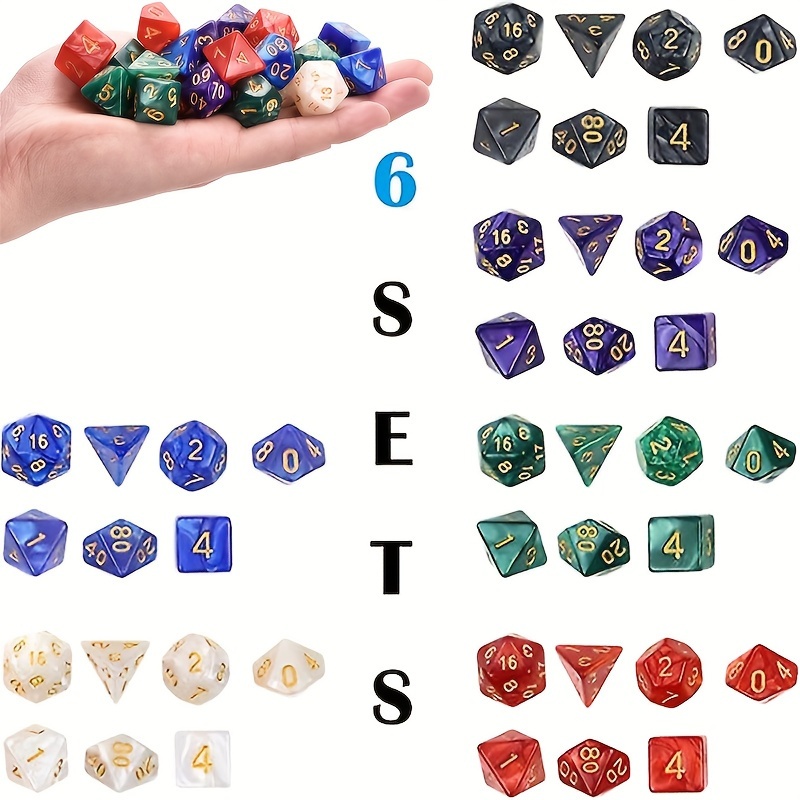 Play Friends Party Games - 42PCS Multi-Sided Dice Set 6 Colors