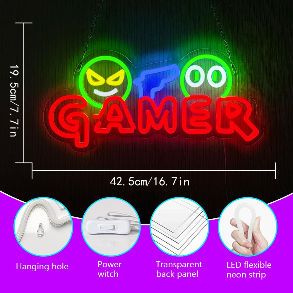 Gamer Neon Sign LED Wall Light - Party Games For Christmas review and price