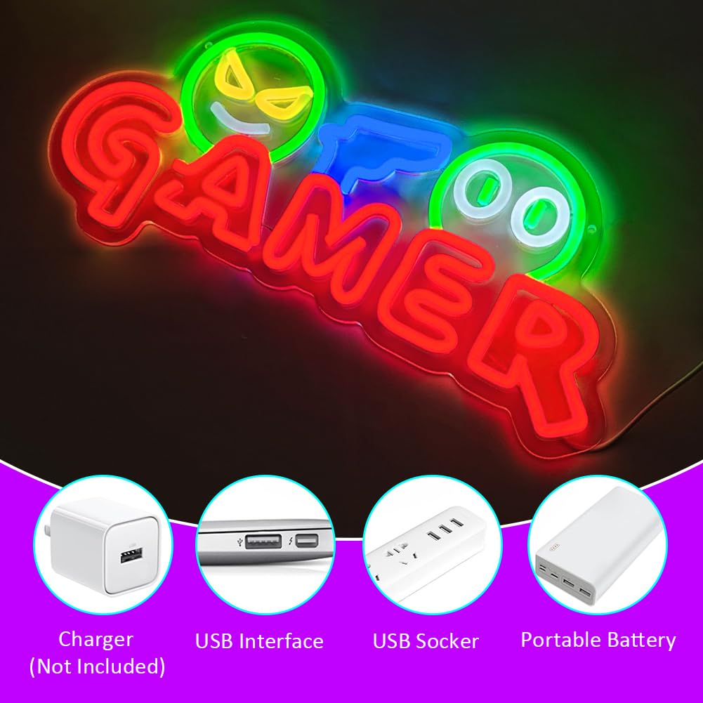 Gamer Neon Sign LED Wall Light - Party Games For Christmas review and price